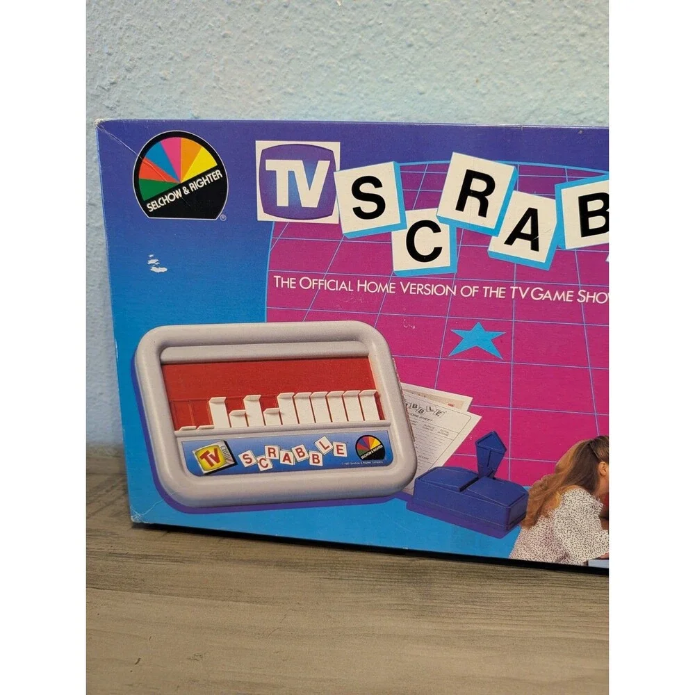 Vintage Selchow & Righter TV Scrabble Board Game 1987 Complete